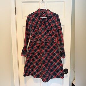 Plaid Brooks Brother 100% cotton tartan Button-Up Dress